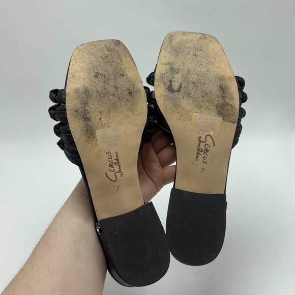Circus Ny Women's Black Kenna Square Toe Slip On Slide Sandals Size 7 leather - Picture 3 of 6